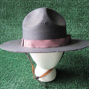 Vintage Stratton Campaign Style Straw State Trooper Police Military Hat